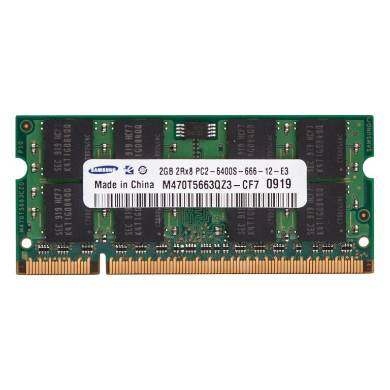 رم لپ تاپ DDR2 تک کاناله 800 مگاهرتز سامسونگ مدل 6400s ظرفیت 2 گیگابایت